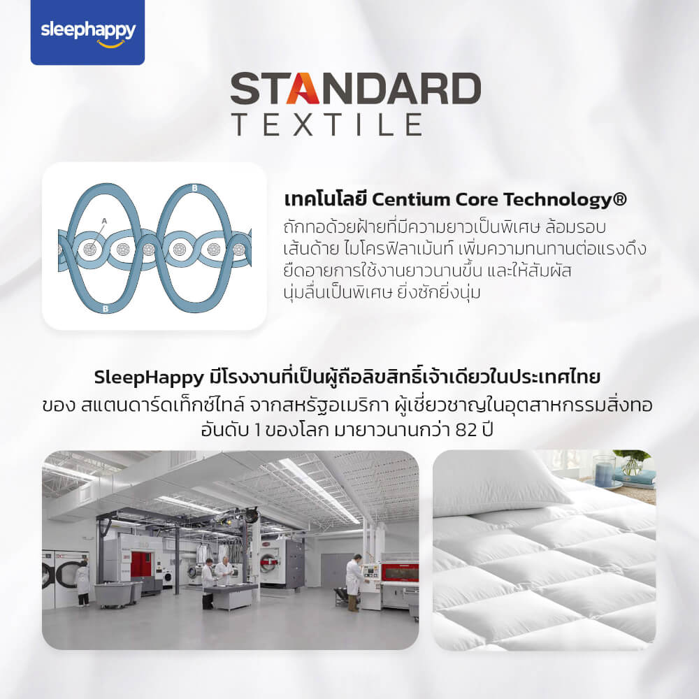 แผ่นรองนอน 6 ฟุต SLEEPHAPPY XTRAFIRM LATEX